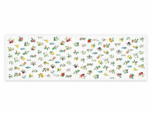 Table runner, Beautiful Blooming Wild Flowers, 100% linen