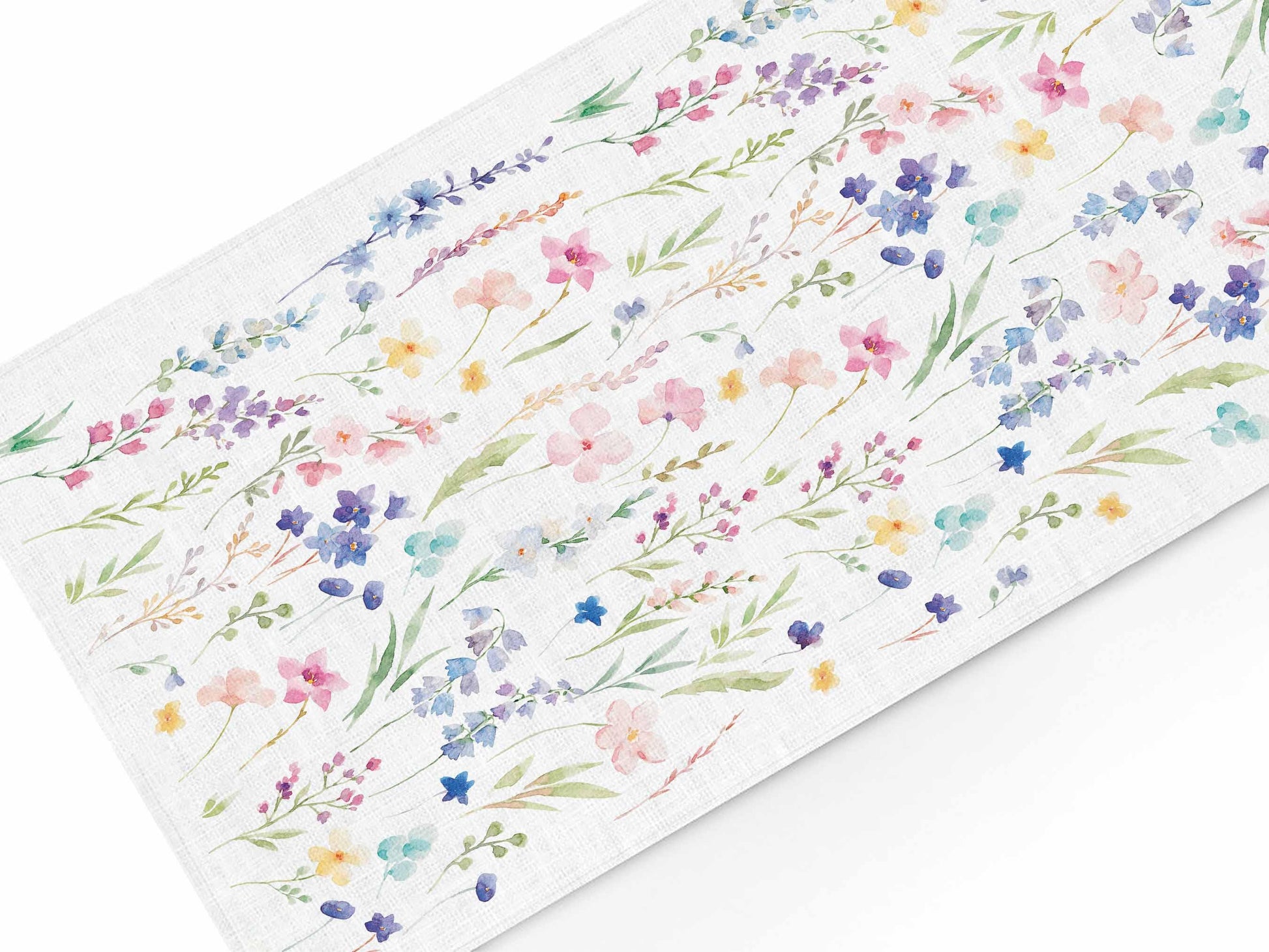 Table runner, Watercolor Meadow, 100% linen