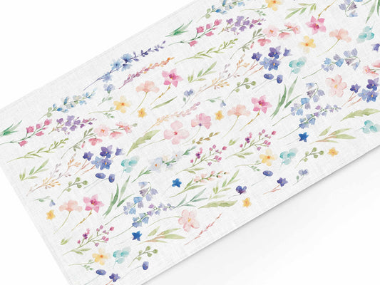 Table runner, Watercolor Meadow, 100% linen