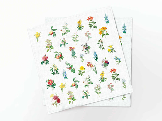 Napkins set, Beautiful Blooming Wild Flowers, 100% linen