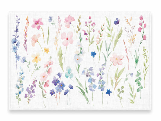 Placemats set, Watercolor Meadow, 100% linen