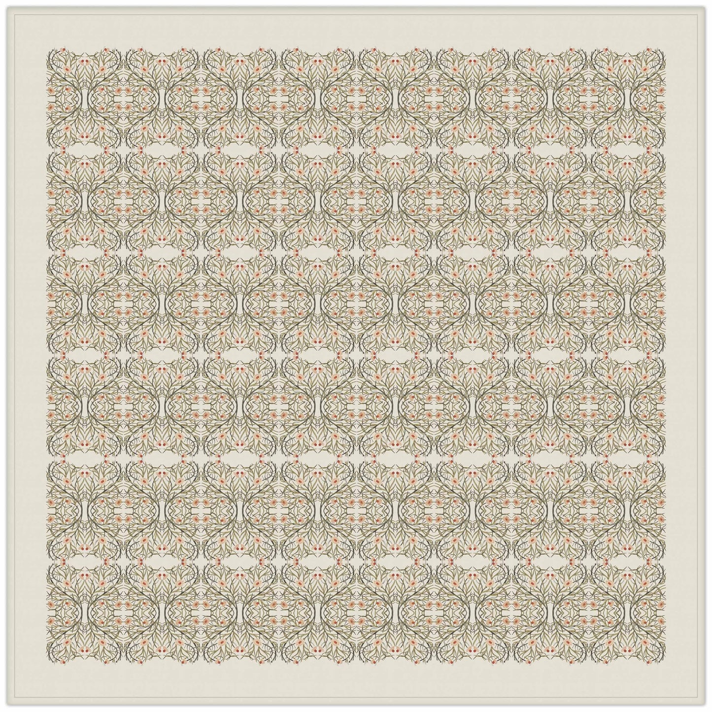 Linen tablecloth, De Morgan Tile Design, 100% linen