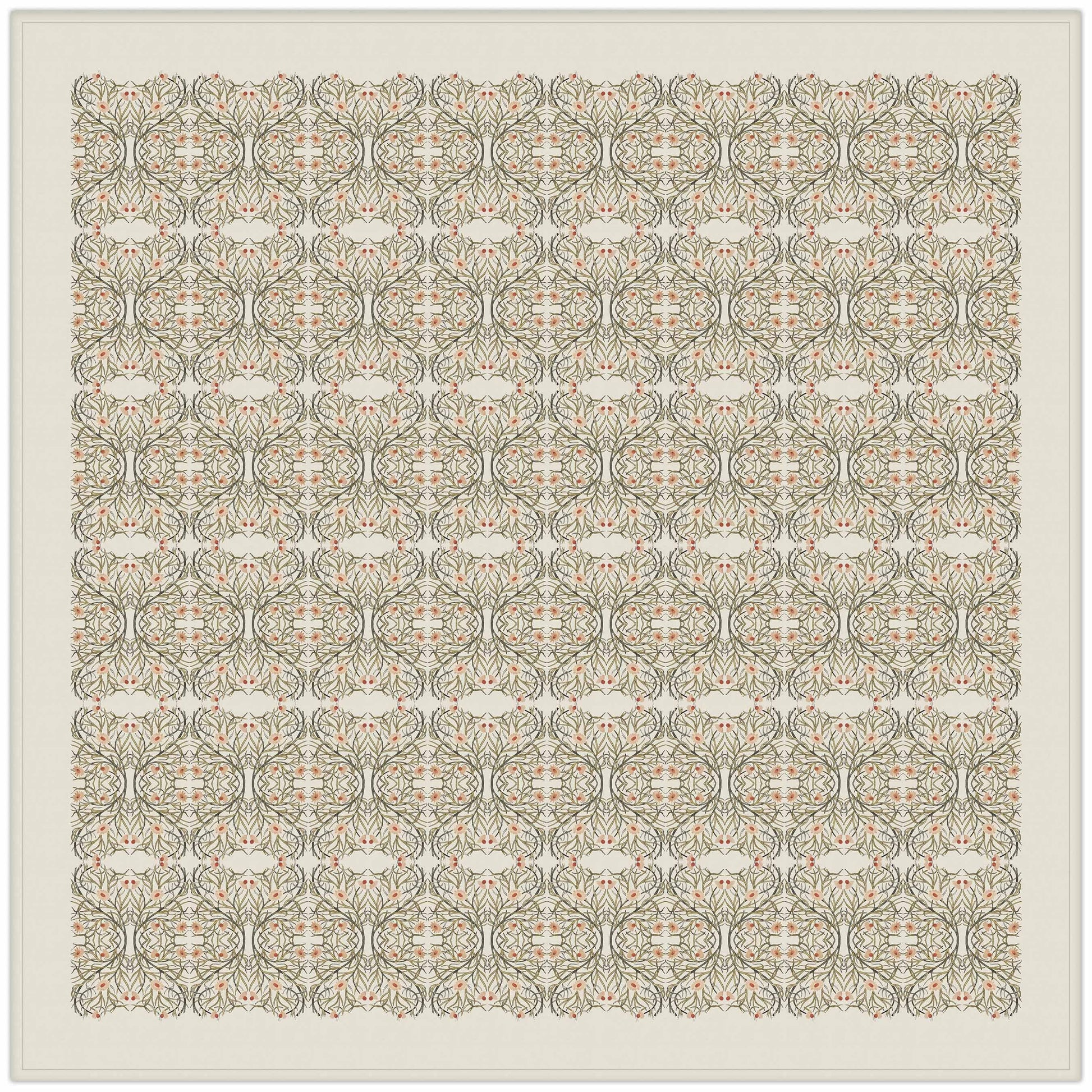 Linen tablecloth, De Morgan Tile Design, 100% linen
