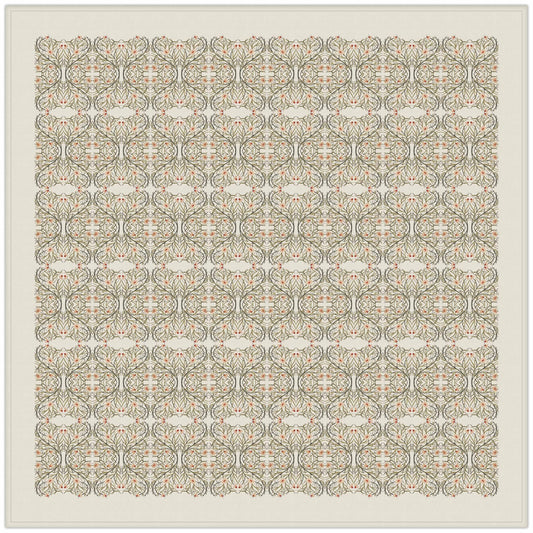 Linen tablecloth, De Morgan Tile Design, 100% linen