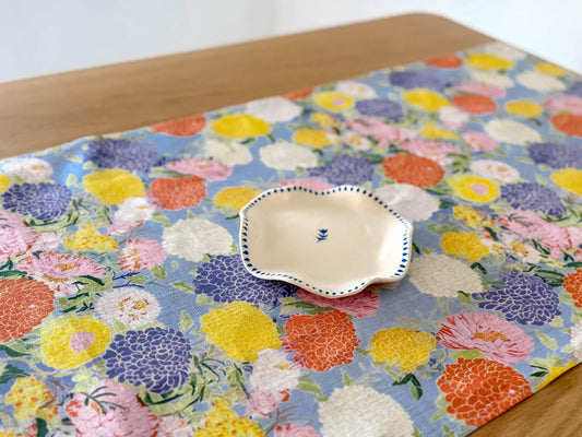 Table runner, Aster and Dahlia, 100% linen